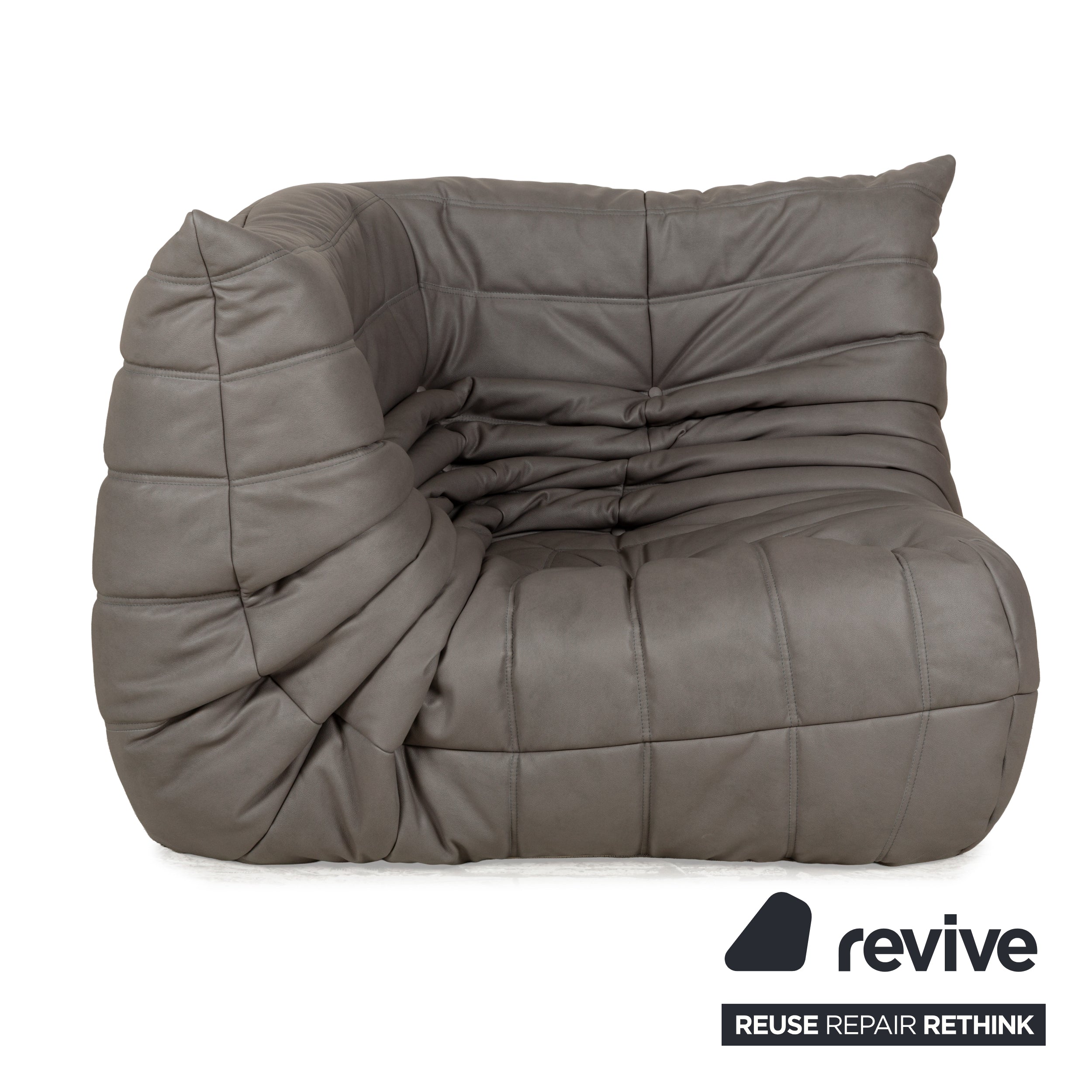 Ligne Roset Togo ensemble de canapé d'angle textile cuir vegan fauteuil trois places gris nouvelle housse