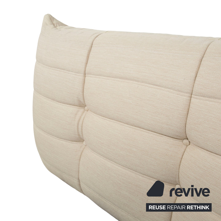 Ligne Roset Togo Fabric Three-Seater Cream Beige Sand Sofa Couch