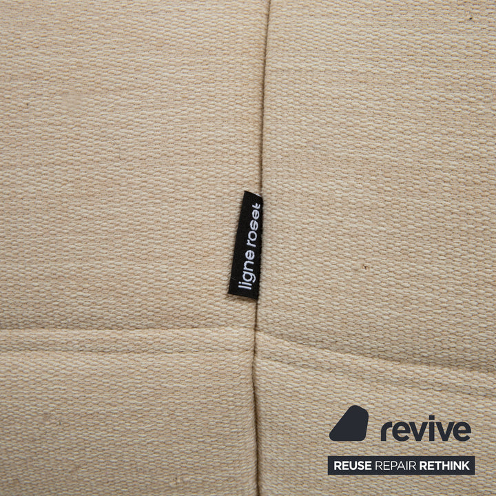 Ligne Roset Togo Fabric Three-Seater Cream Beige Sand Sofa Couch