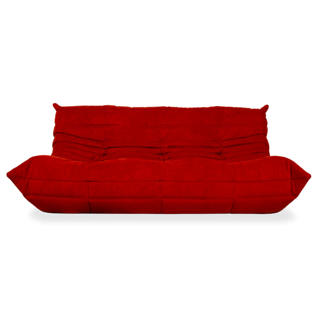 Ligne Roset Togo Stoff Dreisitzer Rot Sofa Couch