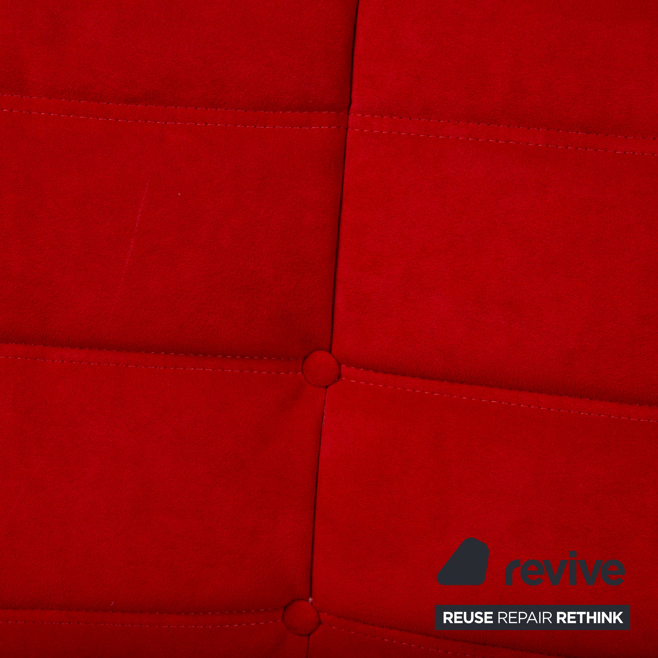 Ligne Roset Togo Stoff Dreisitzer Rot Sofa Couch