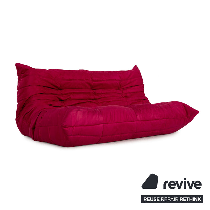 Canapé 3 places rouge en tissu ligne roset Togo, housse neuve