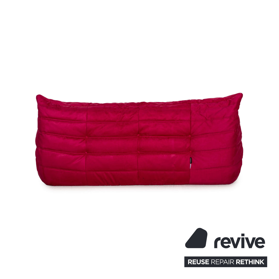 Canapé 3 places rouge en tissu ligne roset Togo, housse neuve