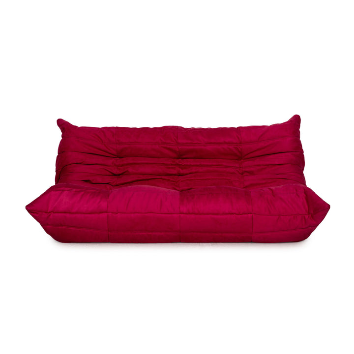 Canapé 3 places rouge en tissu ligne roset Togo, housse neuve