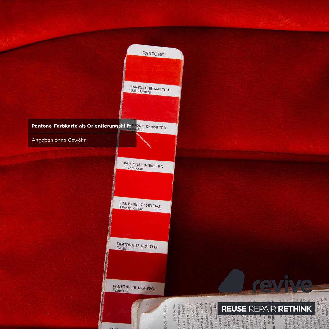 Ligne Roset Togo Stoff Dreisitzer Rot Sofa Couch