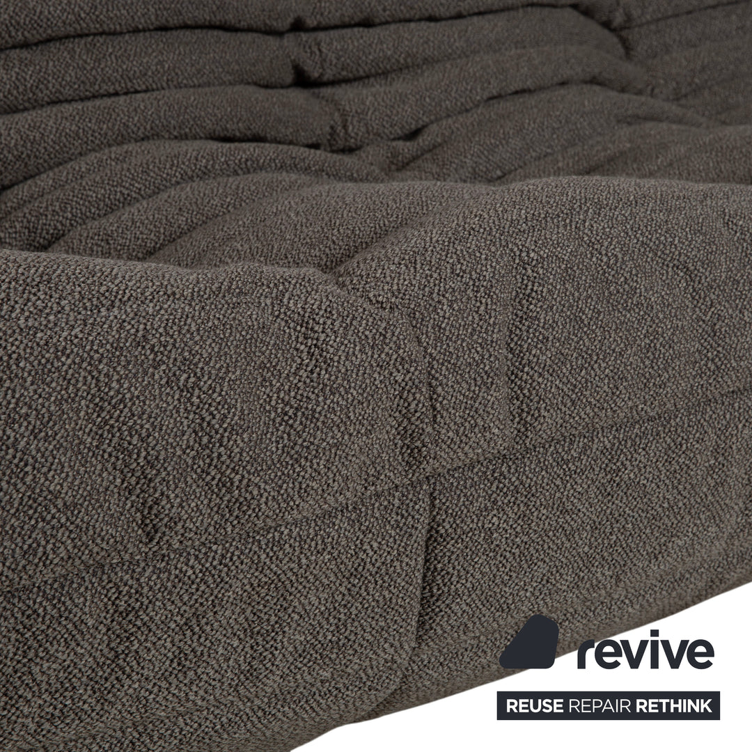 Ligne Roset Togo Dreisitzer Sofa Stoff Grau Couch Neubezug