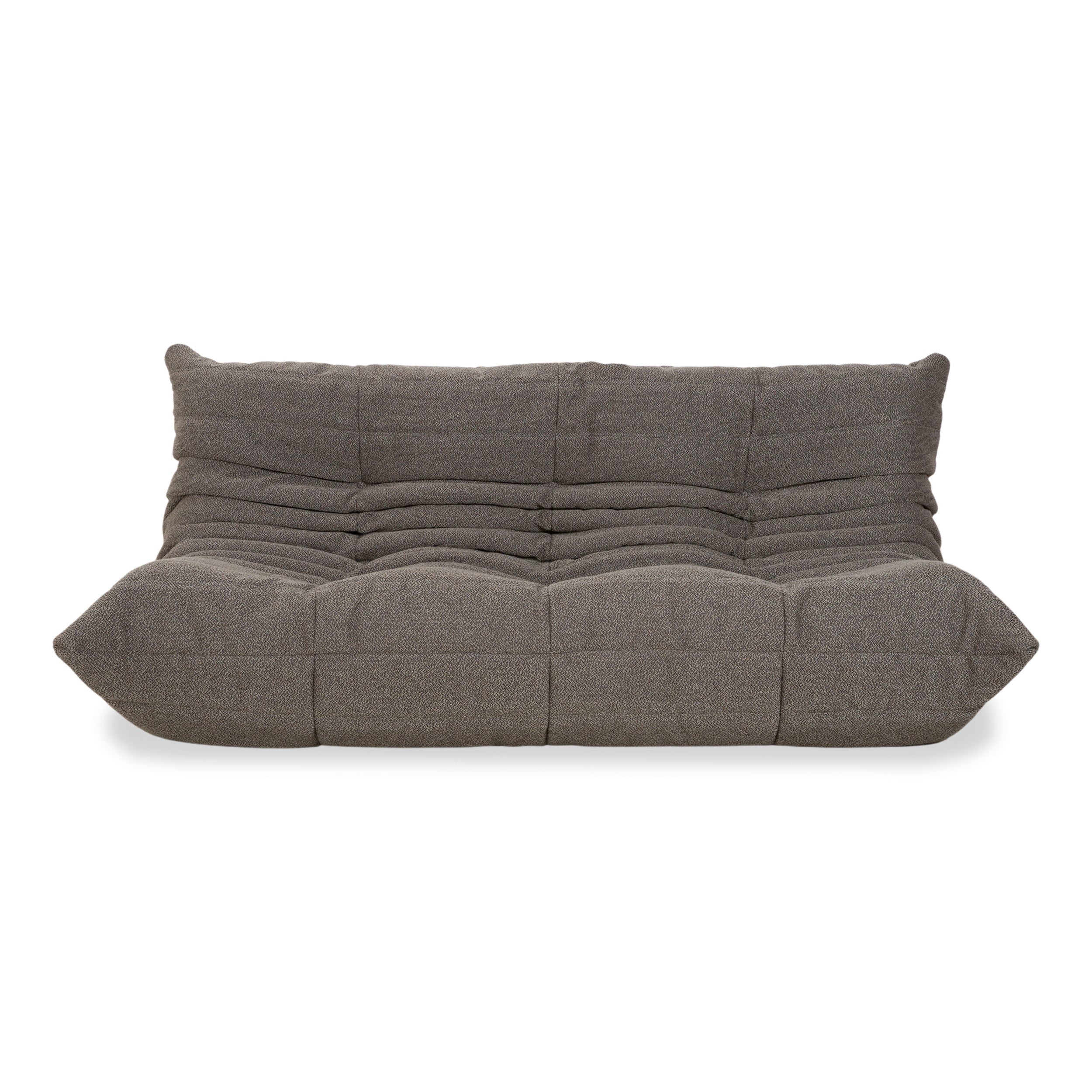Ligne Roset Togo Three-Seater Sofa Grey Fabric Reupholstered