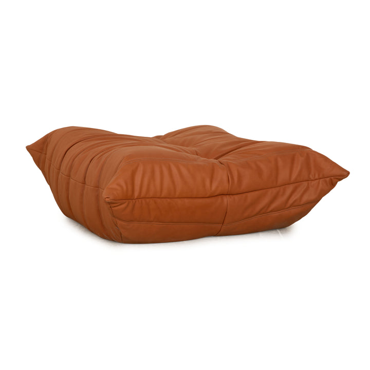 ligne roset Tabouret en tissu cuir vegan Togo marron camel neuf housse microfibre