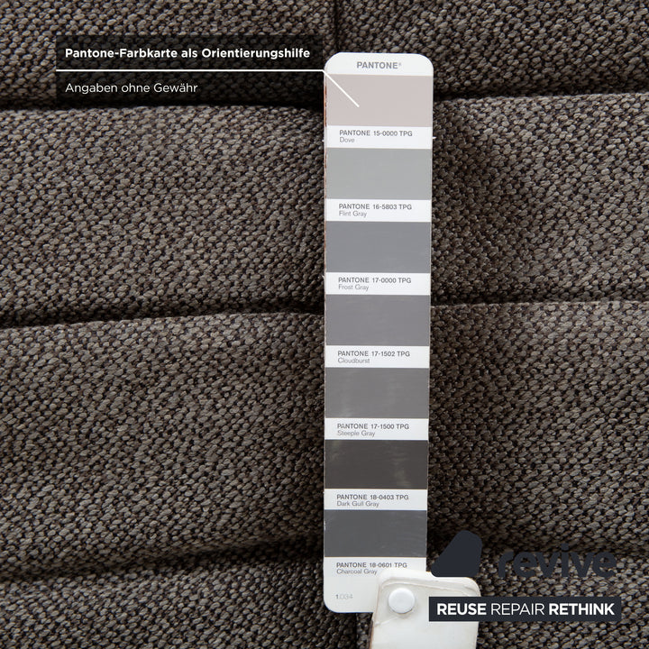 Ligne Roset Togo Fabric Stool Recovering Grey Brown