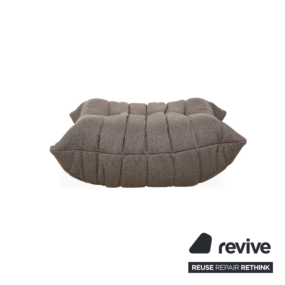 Ligne Roset Togo Fabric Stool Recovering Grey Brown