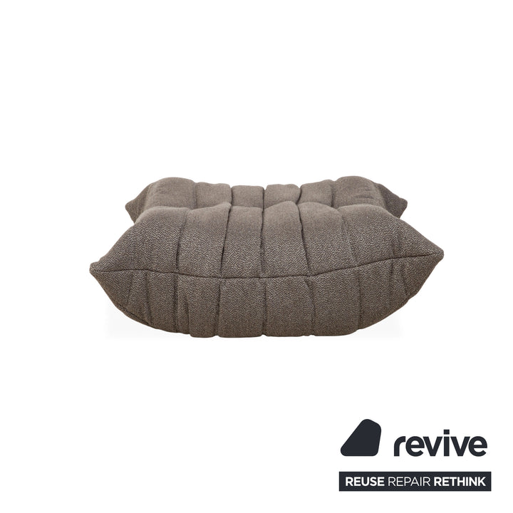 Ligne Roset Togo Fabric Stool Recovering Grey Brown