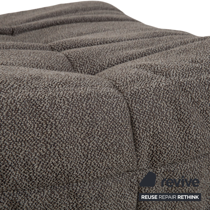 Ligne Roset Togo Fabric Stool Recovering Grey Brown