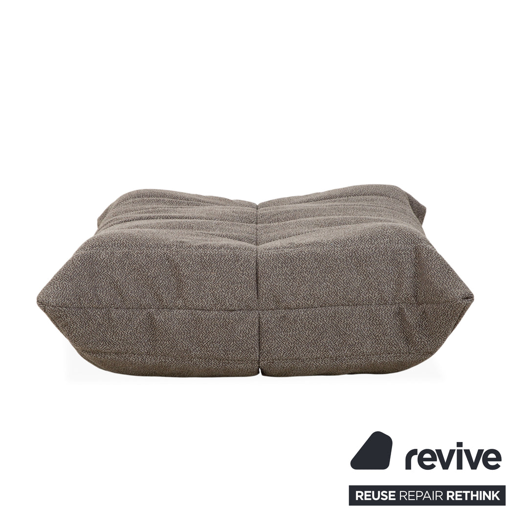 Ligne Roset Togo Fabric Stool Recovering Grey Brown