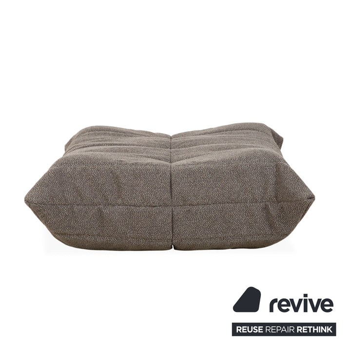 Ligne Roset Togo Fabric Stool Recovering Grey Brown