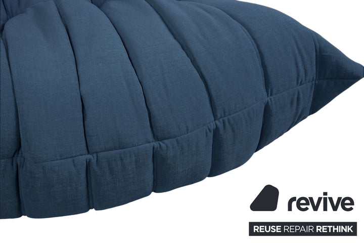Ligne Roset Togo Pouf en Tissu Rembourrage Neuf Bleu Marine