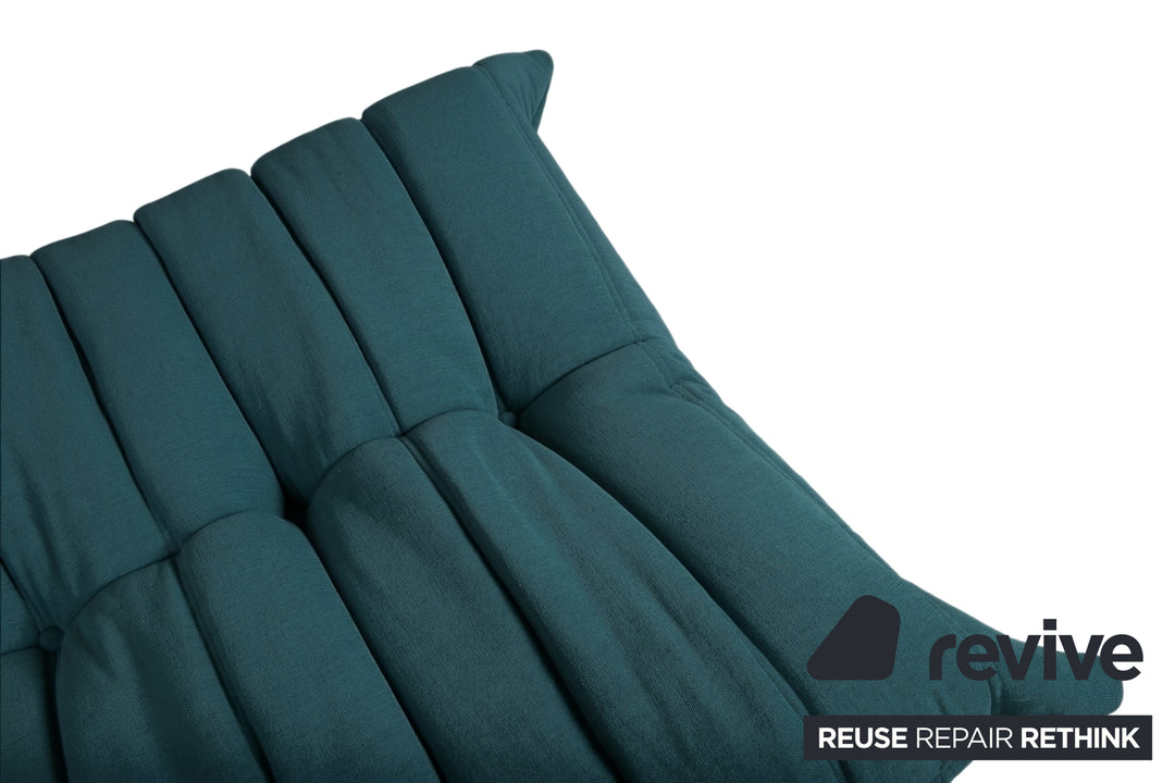Ligne Roset Togo Stoff Hocker Neubezug Petrol