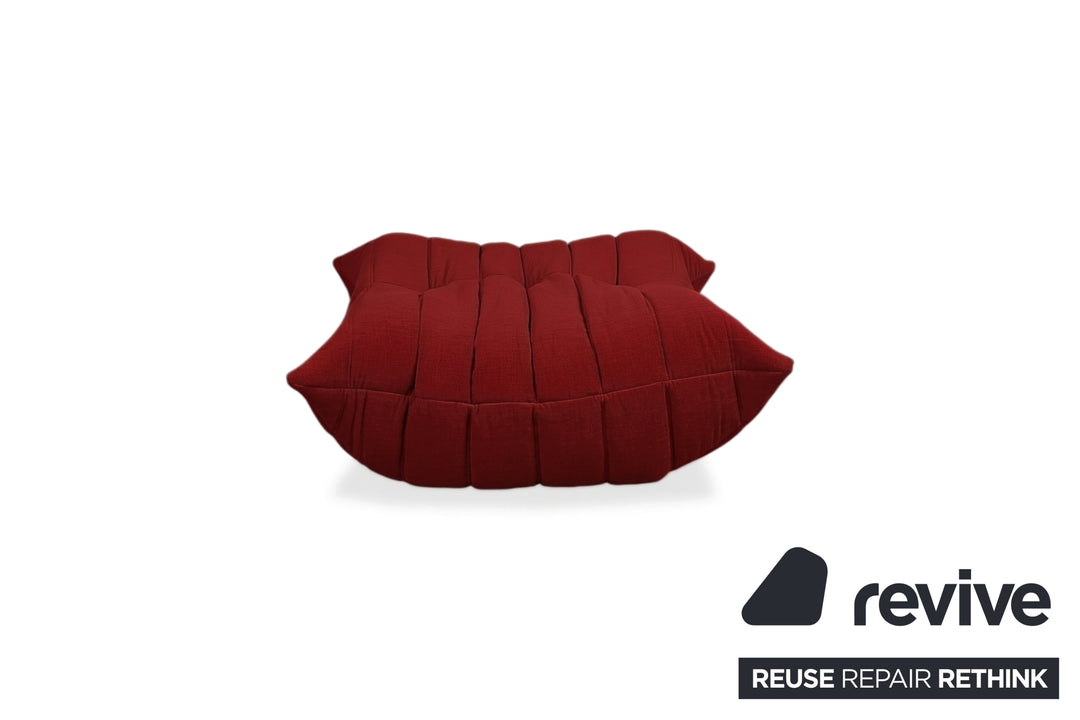 Ligne Roset Togo Stoff Hocker Neubezug Rubinrot