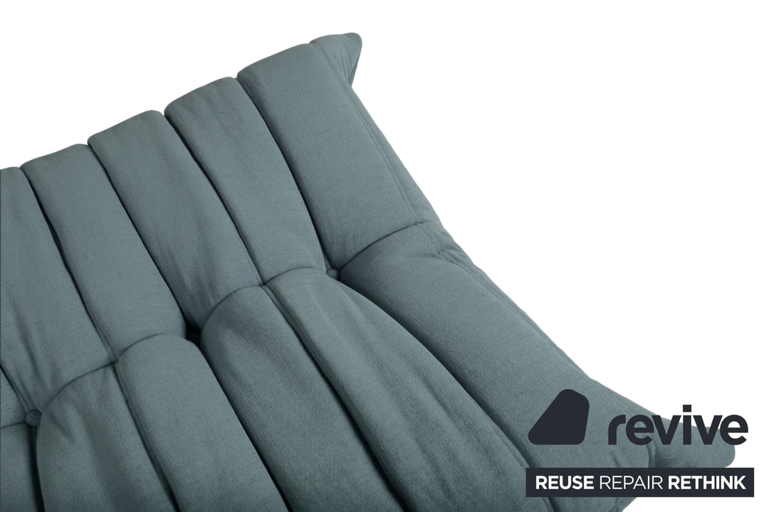 Ligne Roset Togo Stoff Hocker Neubezug Taubenblau