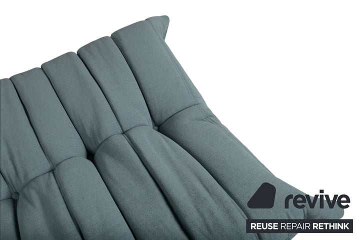 Ligne Roset Togo Stoff Hocker Neubezug Taubenblau