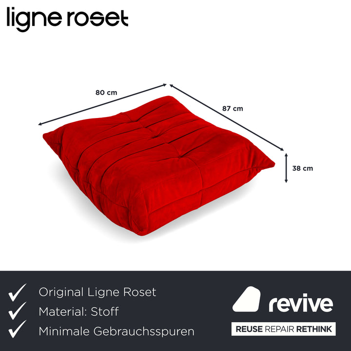 Ligne Roset Togo Fabric Stool Red