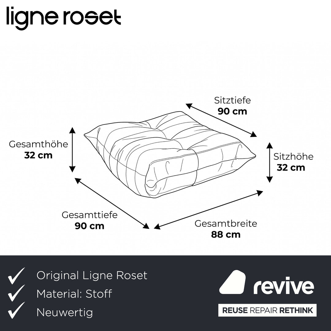Ligne Roset Togo Stoff Hocker Weiß