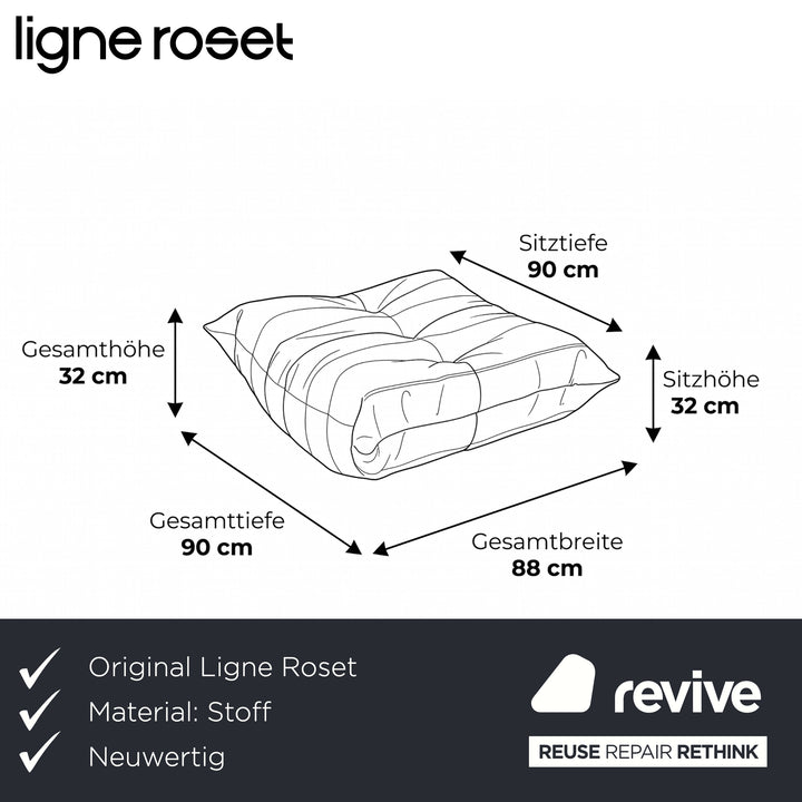 Ligne Roset Togo Stoff Hocker Weiß
