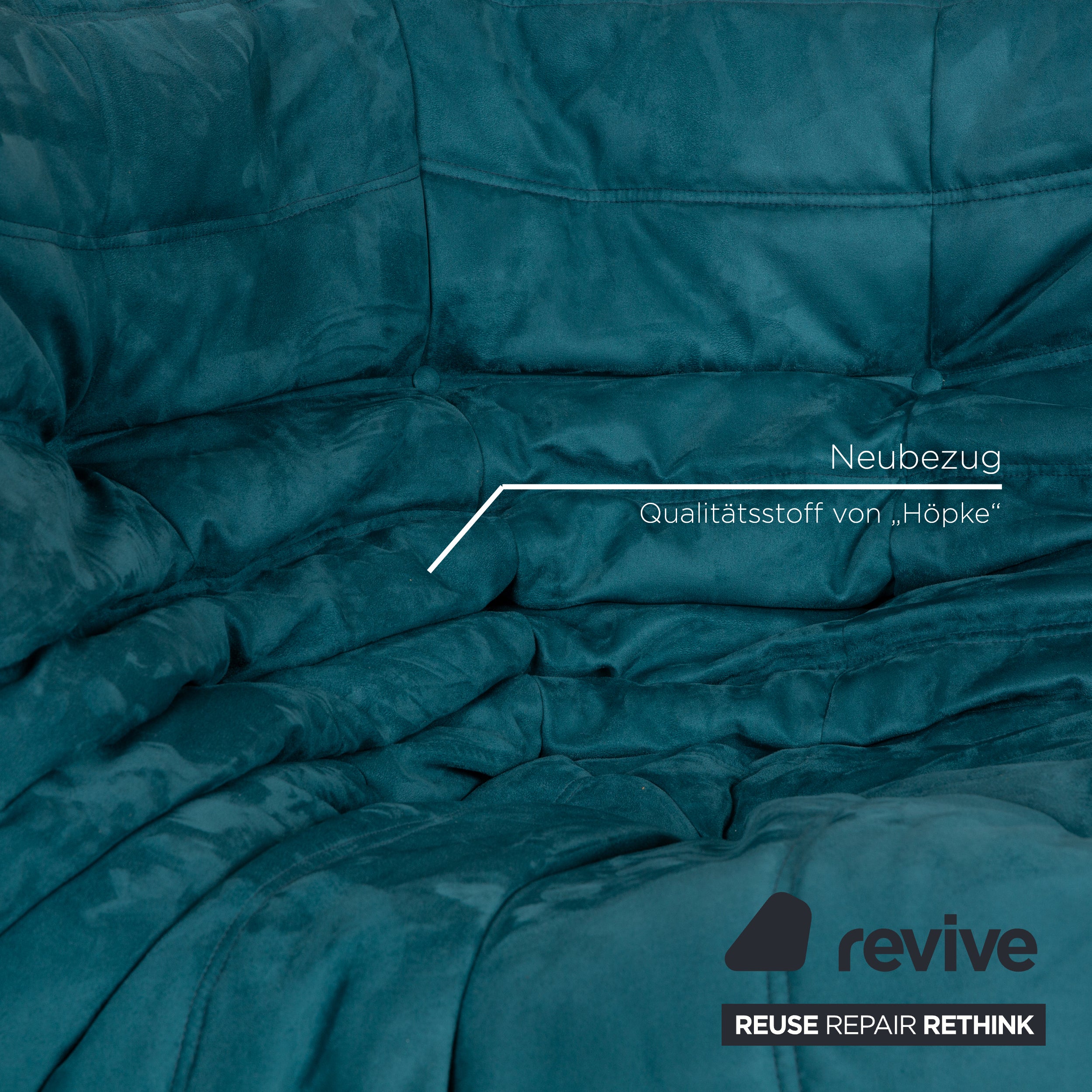 ligne roset fauteuil tissu Togo bleu housse neuve