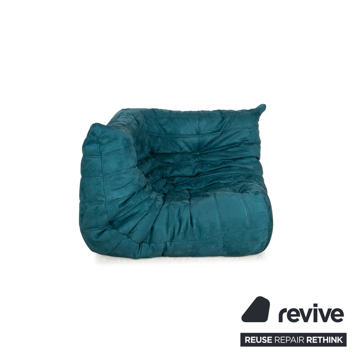 ligne roset Togo Stoff Sessel Blau Neubezug