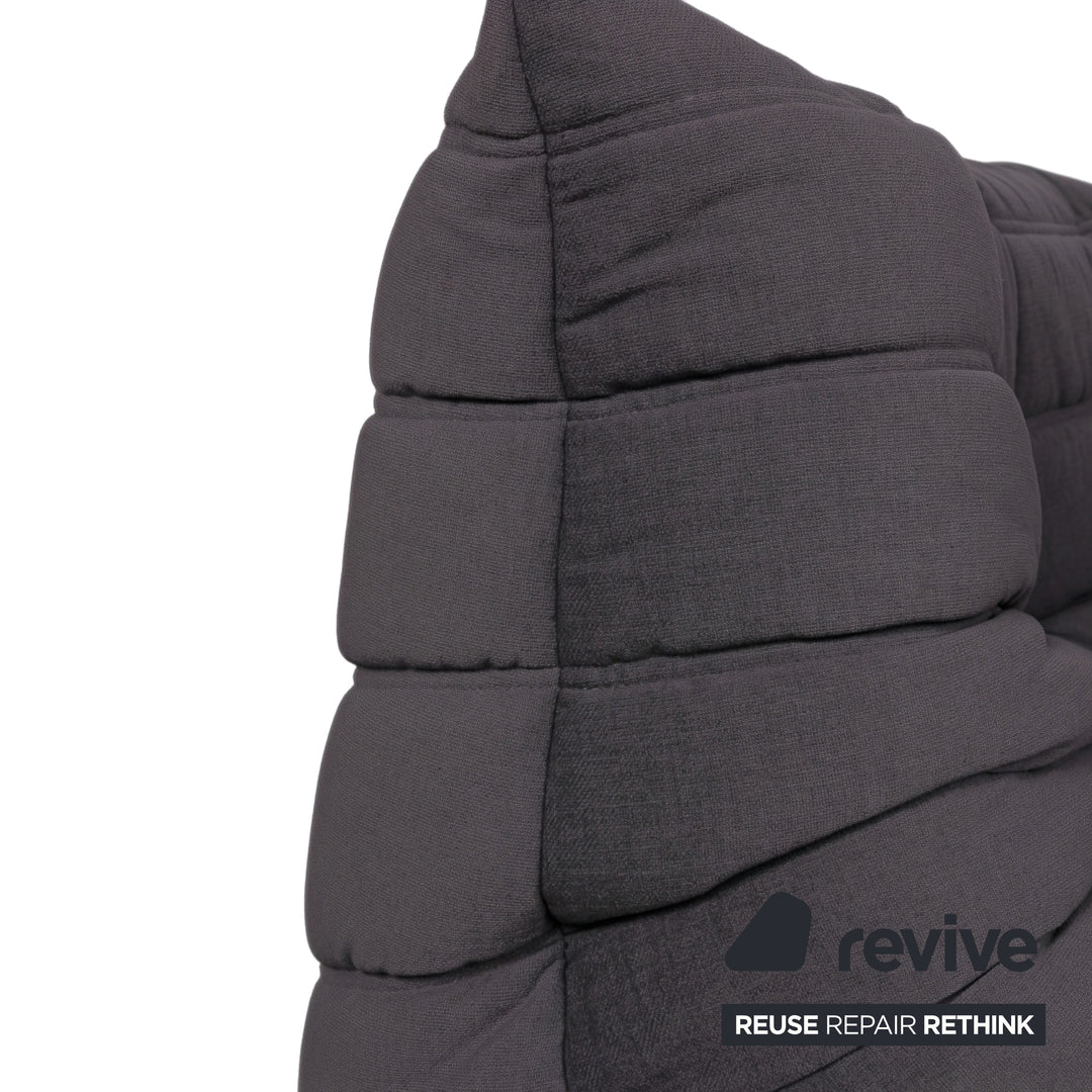Ligne Roset Togo Eckelement Stoff Dunkelgrau Anthrazit Neubezug