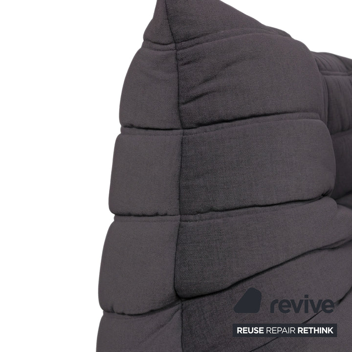 Ligne Roset Togo Eckelement Stoff Dunkelgrau Anthrazit Neubezug