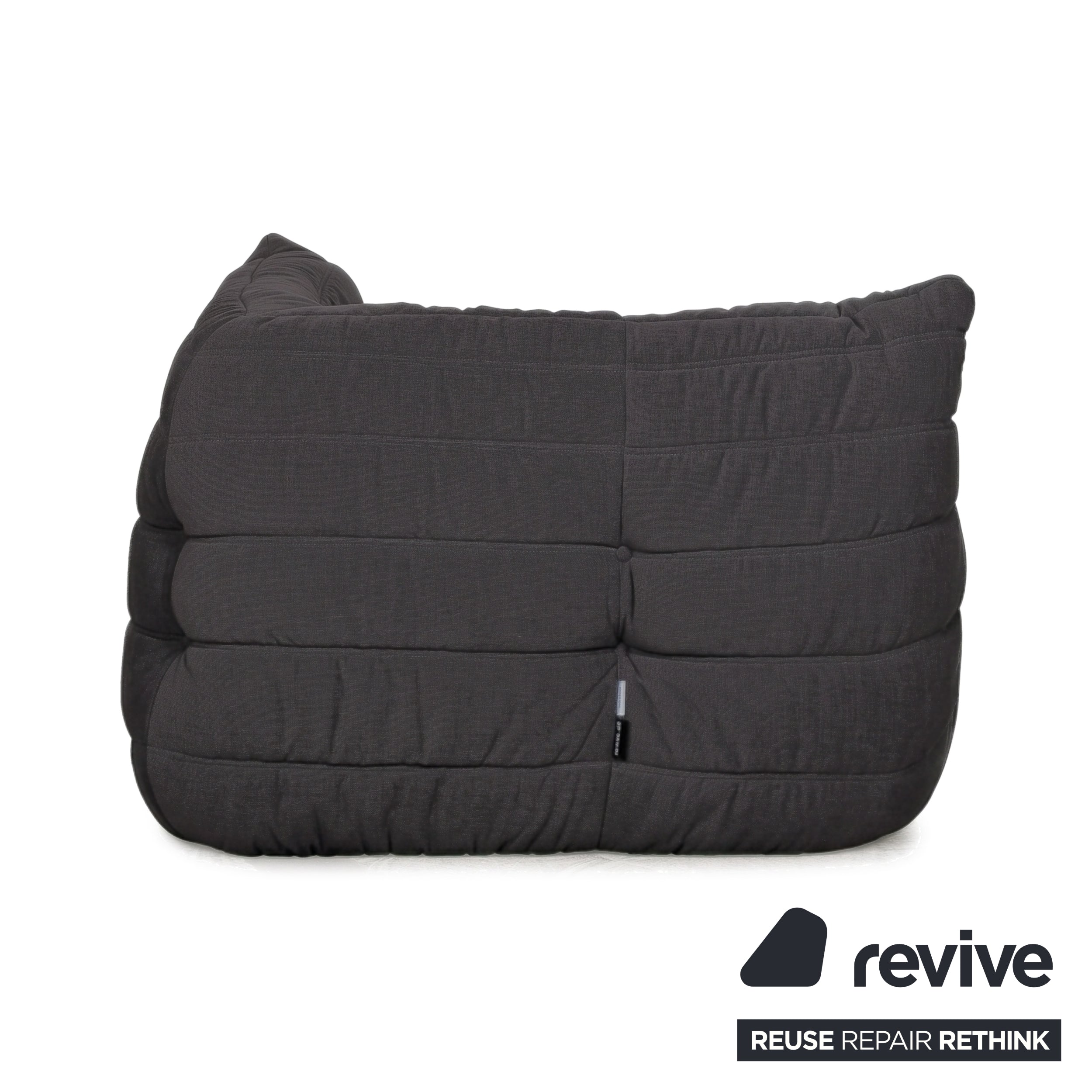 Ligne Roset Togo Corner Unit Fabric Dark Grey Anthracite Reupholstered