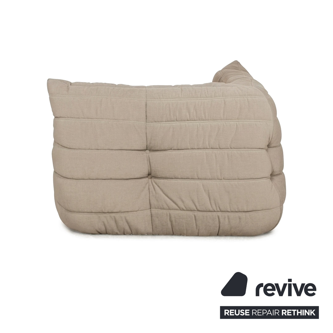 Ligne Roset Togo Eckelement Stoff Beige Taupe Neubezug
