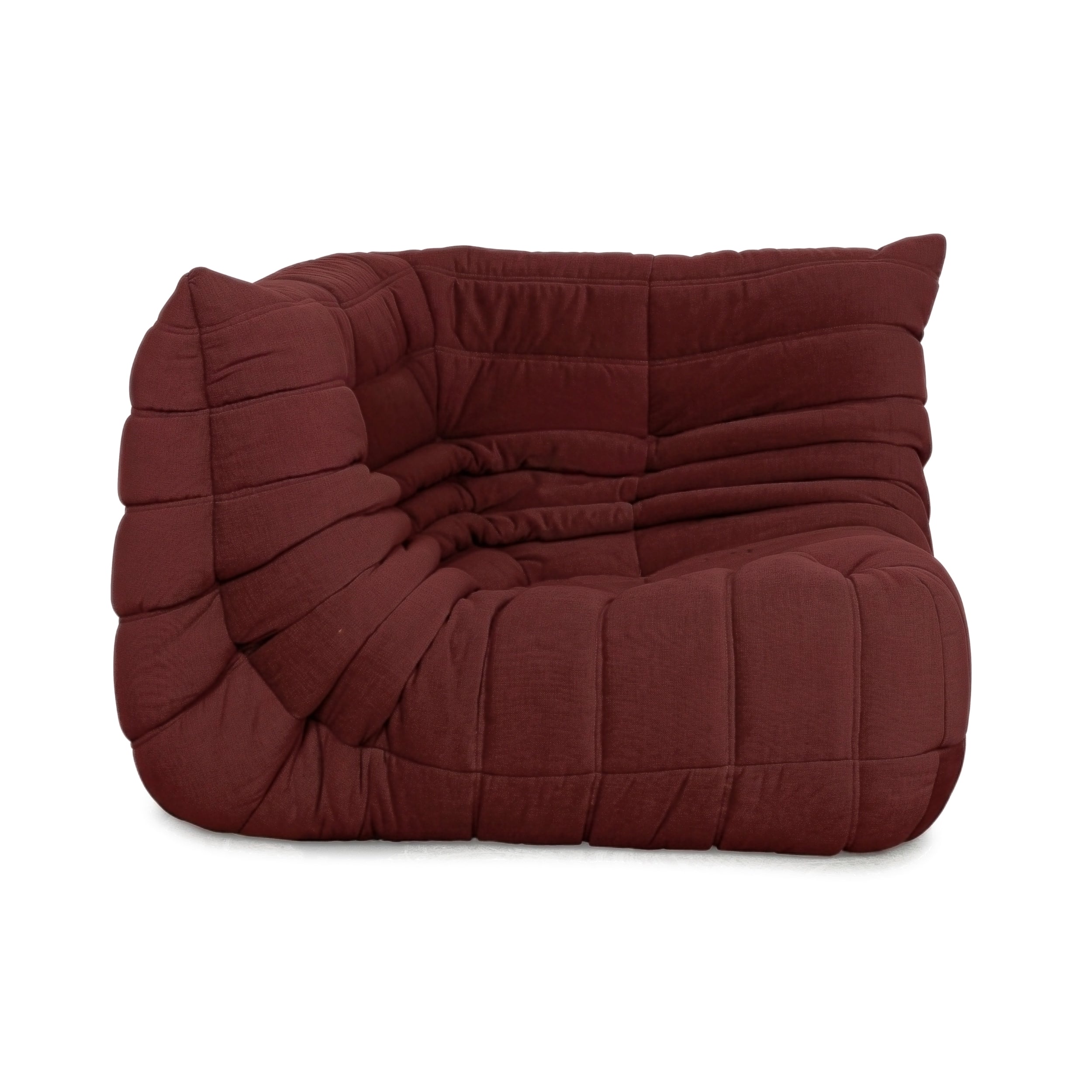 Ligne Roset Togo Corner Piece Fabric Red Bordeaux Reupholstered