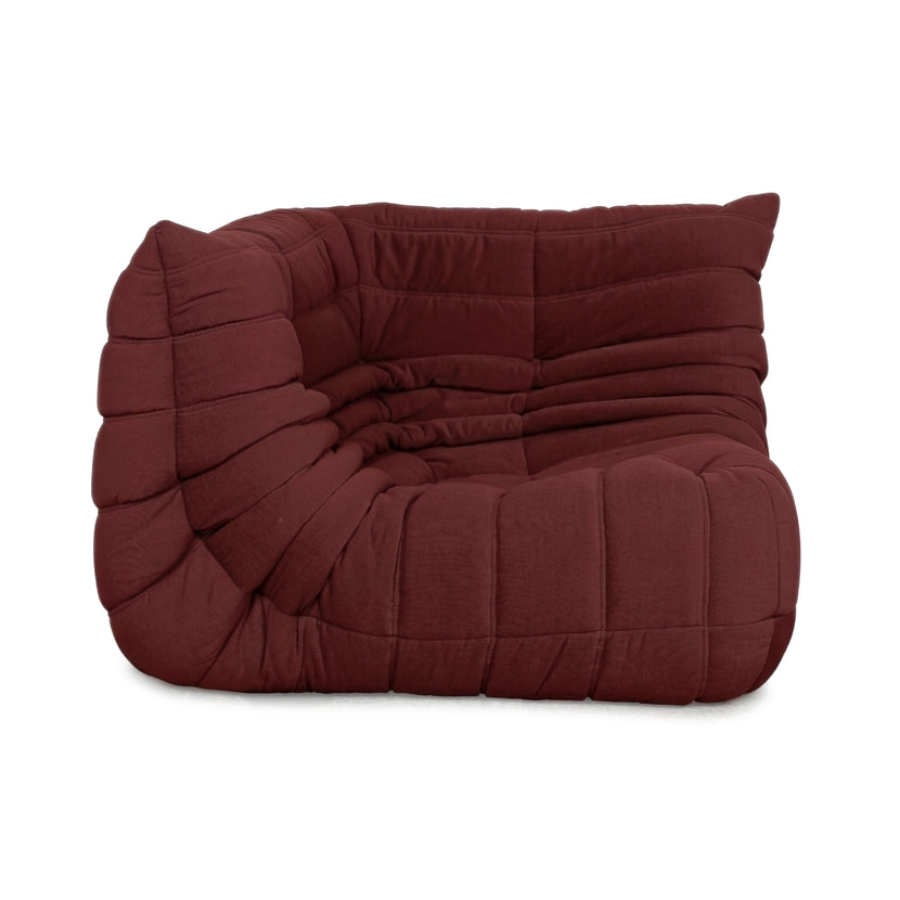 Ligne Roset Togo Corner Piece Fabric Red Bordeaux Reupholstered