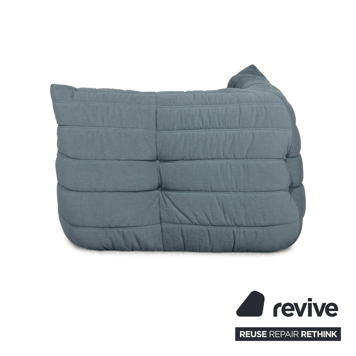 Ligne Roset Togo Stoff Sessel Ecke Eisblau Blau Neubezug MALOU 102