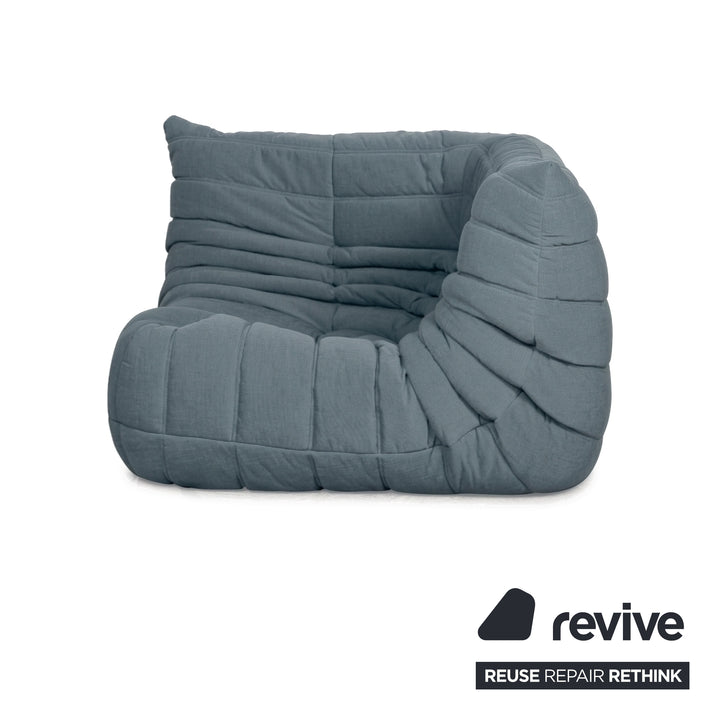Ligne Roset Togo Stoff Sessel Ecke Eisblau Blau Neubezug MALOU 102