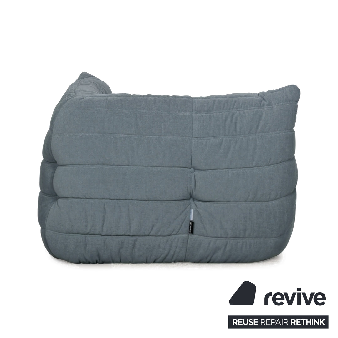 Ligne Roset Togo Stoff Sessel Ecke Eisblau Blau Neubezug MALOU 102