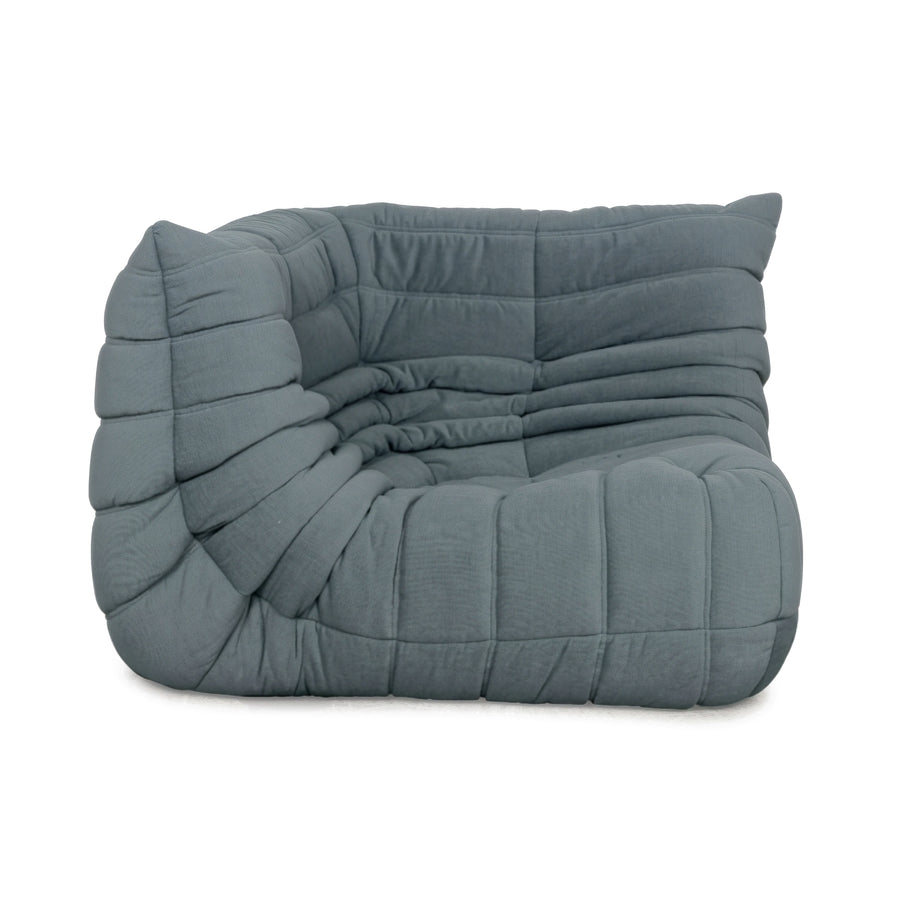 Ligne Roset Togo Stoff Sessel Ecke Eisblau Blau Neubezug MALOU 102