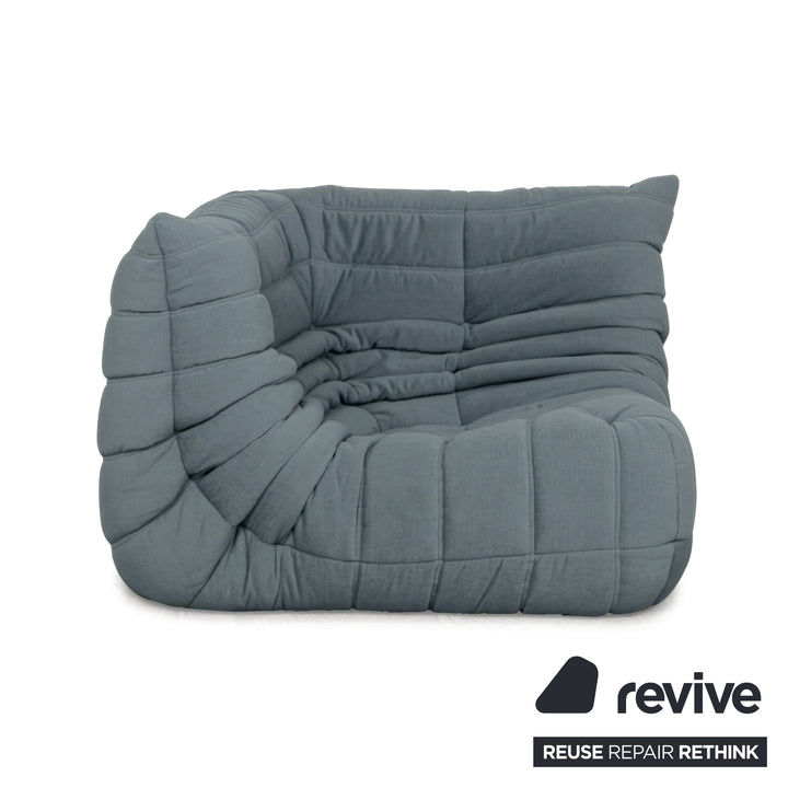 Ligne Roset Togo Stoff Sessel Ecke Eisblau Blau Neubezug MALOU 102