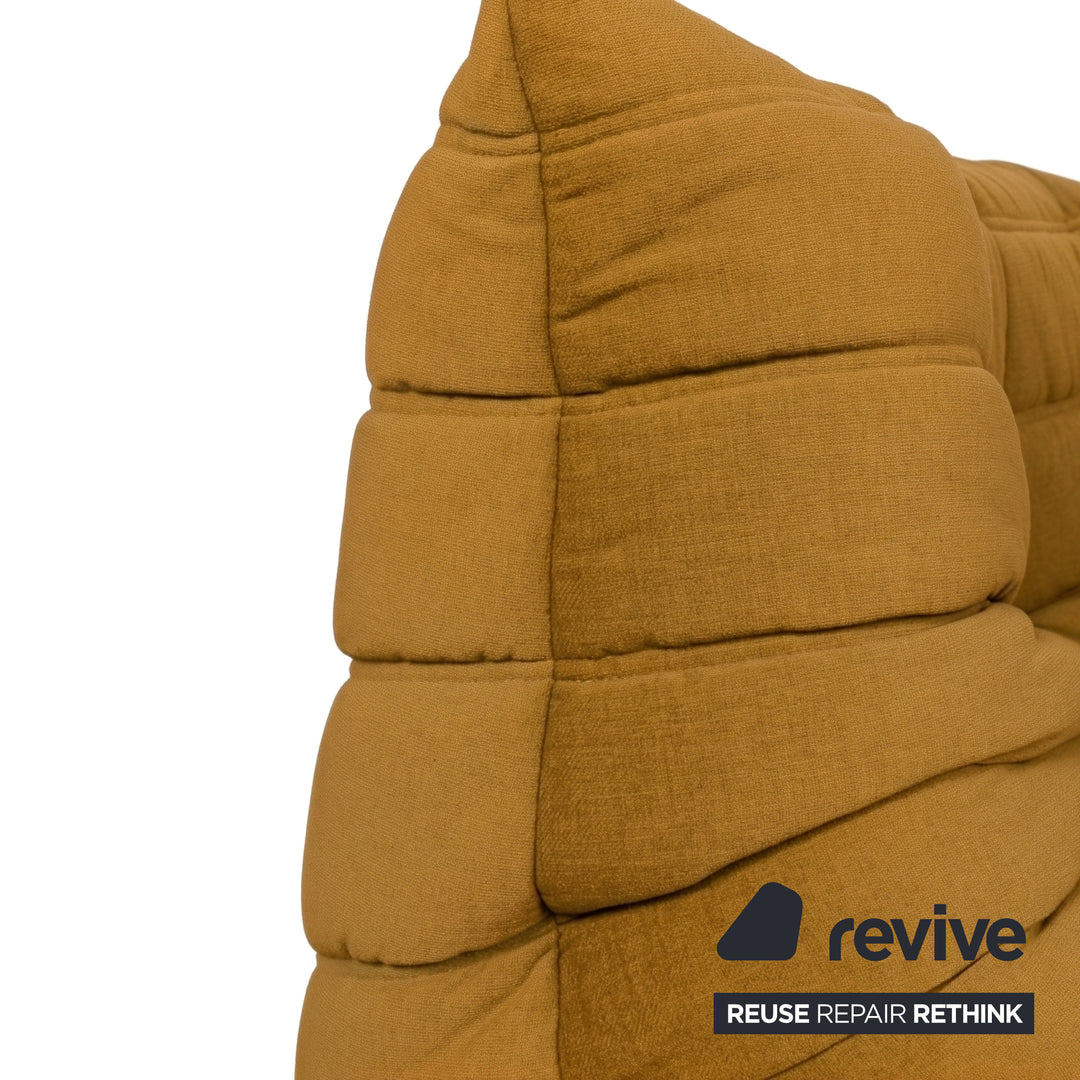 Ligne Roset Togo Stoff Sessel Ecke Gelb Neubezug MALOU 148