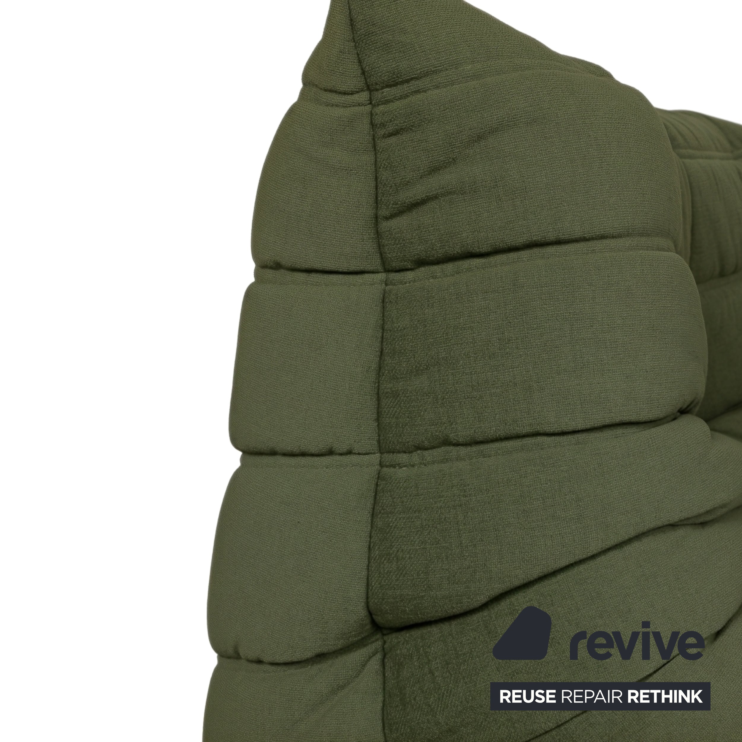 Ligne Roset Togo Corner Piece Fabric Green Khaki New Upholstery