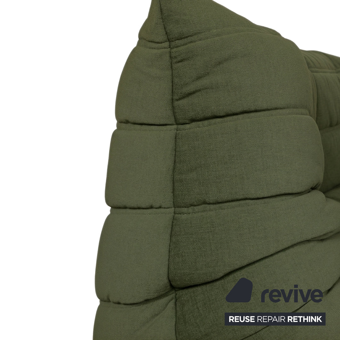 Ligne Roset Togo Eckelement Stoff Grün Khaki Neubezug