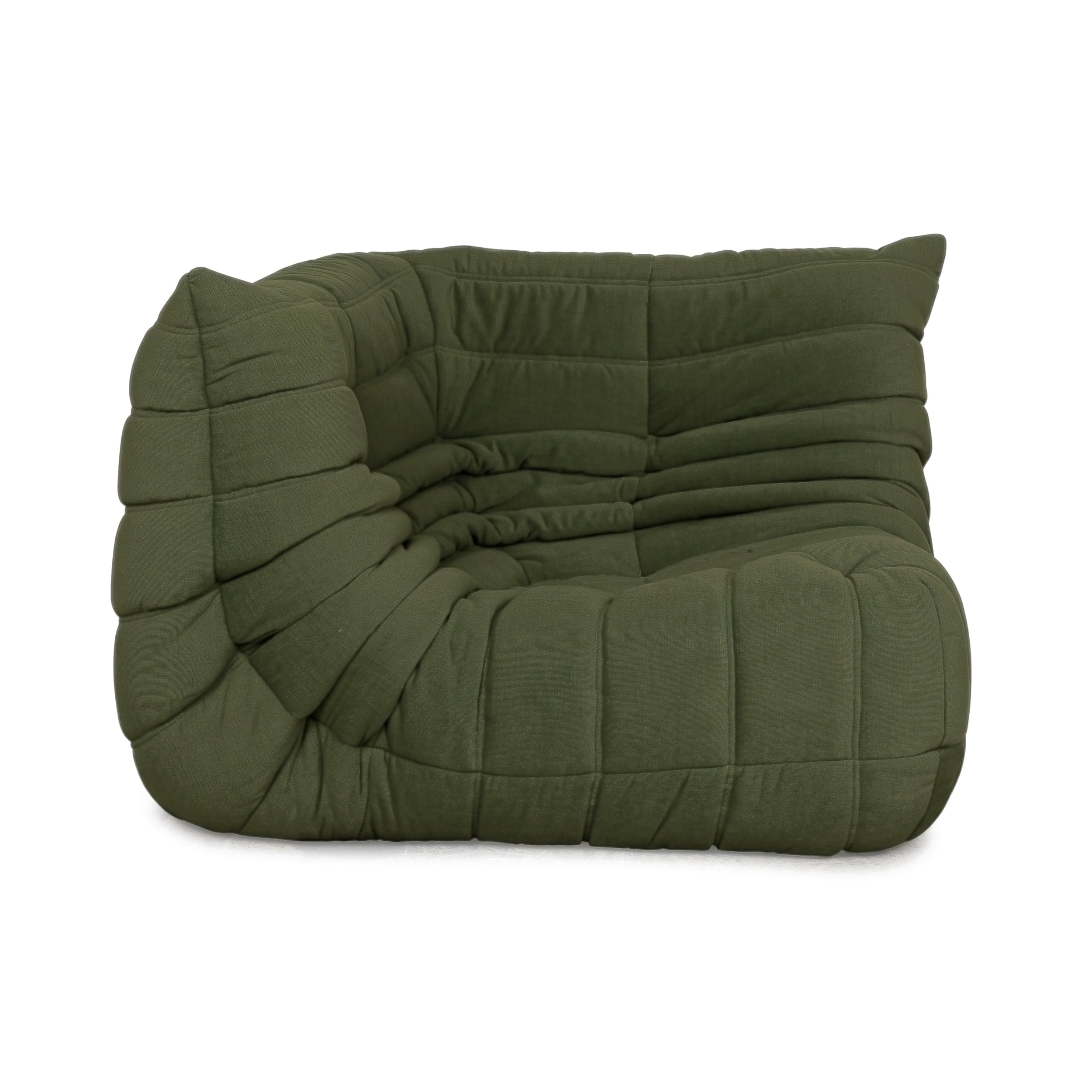 Ligne Roset Togo Corner Piece Fabric Green Khaki New Upholstery