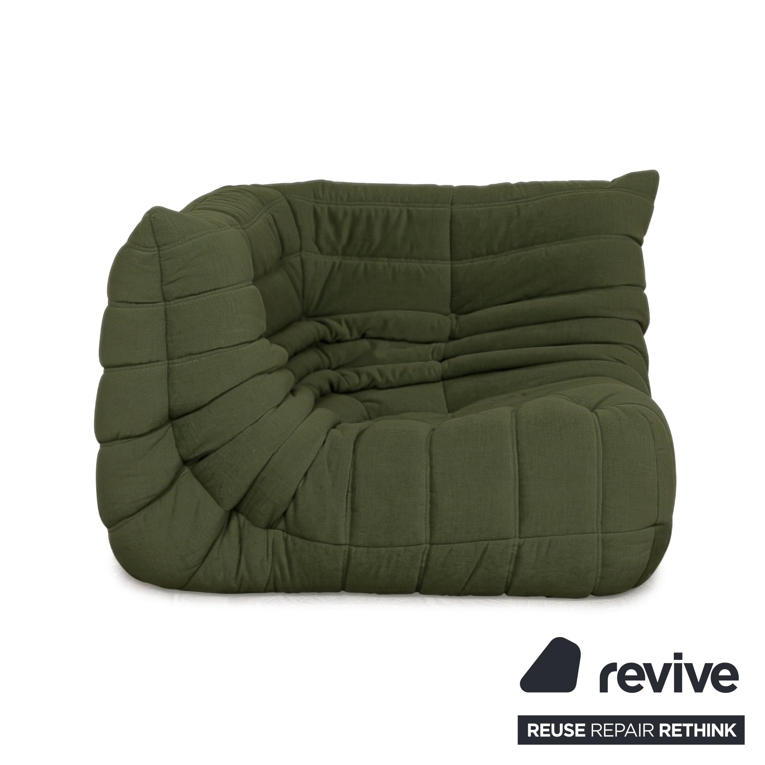 Ligne Roset Togo Corner Piece Fabric Green Khaki New Upholstery