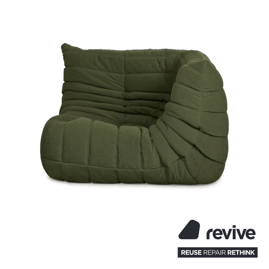 Ligne Roset Togo Stoff Sessel Ecke Khaki Grün Neubezug MALOU 159