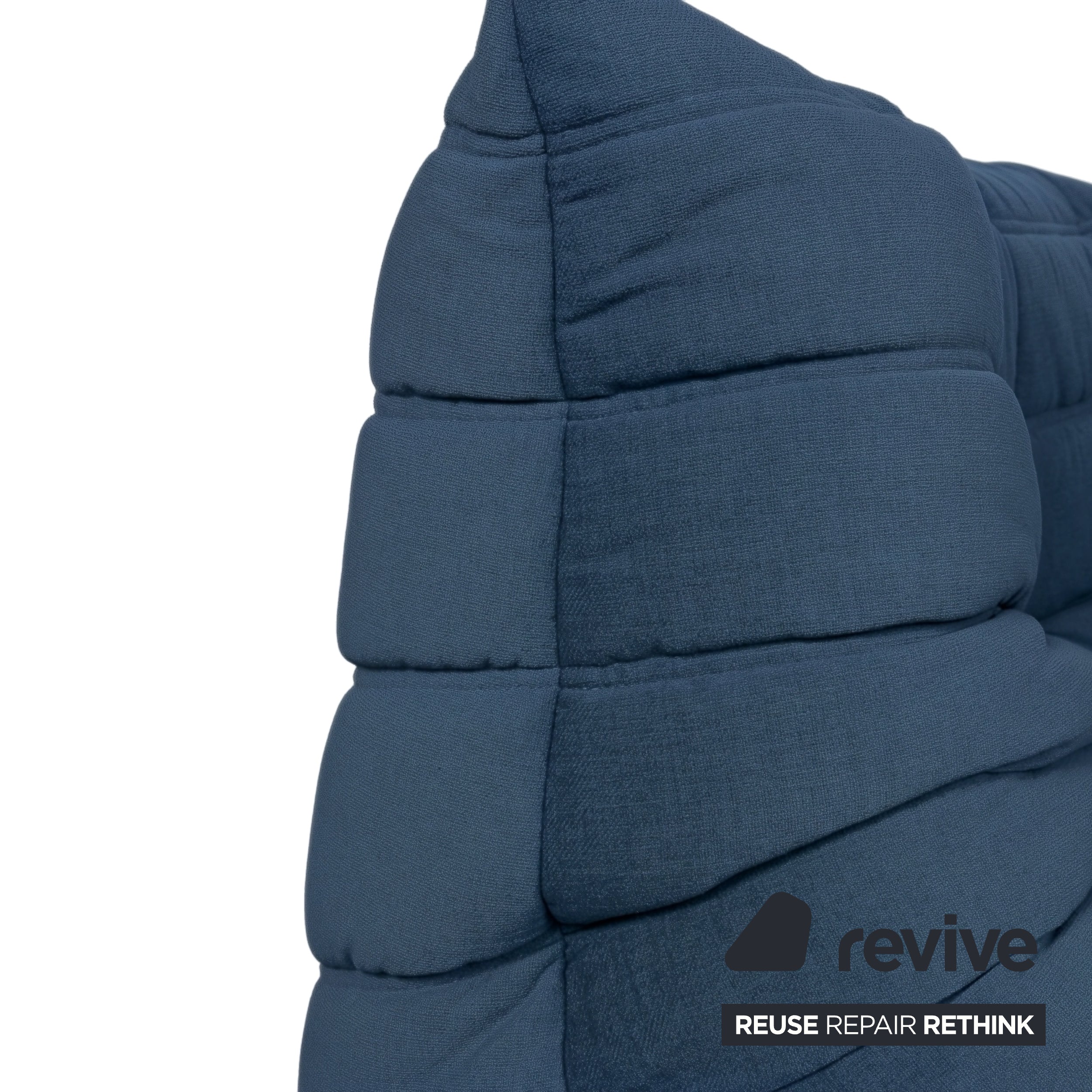 Ligne Roset Togo Corner Unit Fabric Blue Petrol Reupholstered
