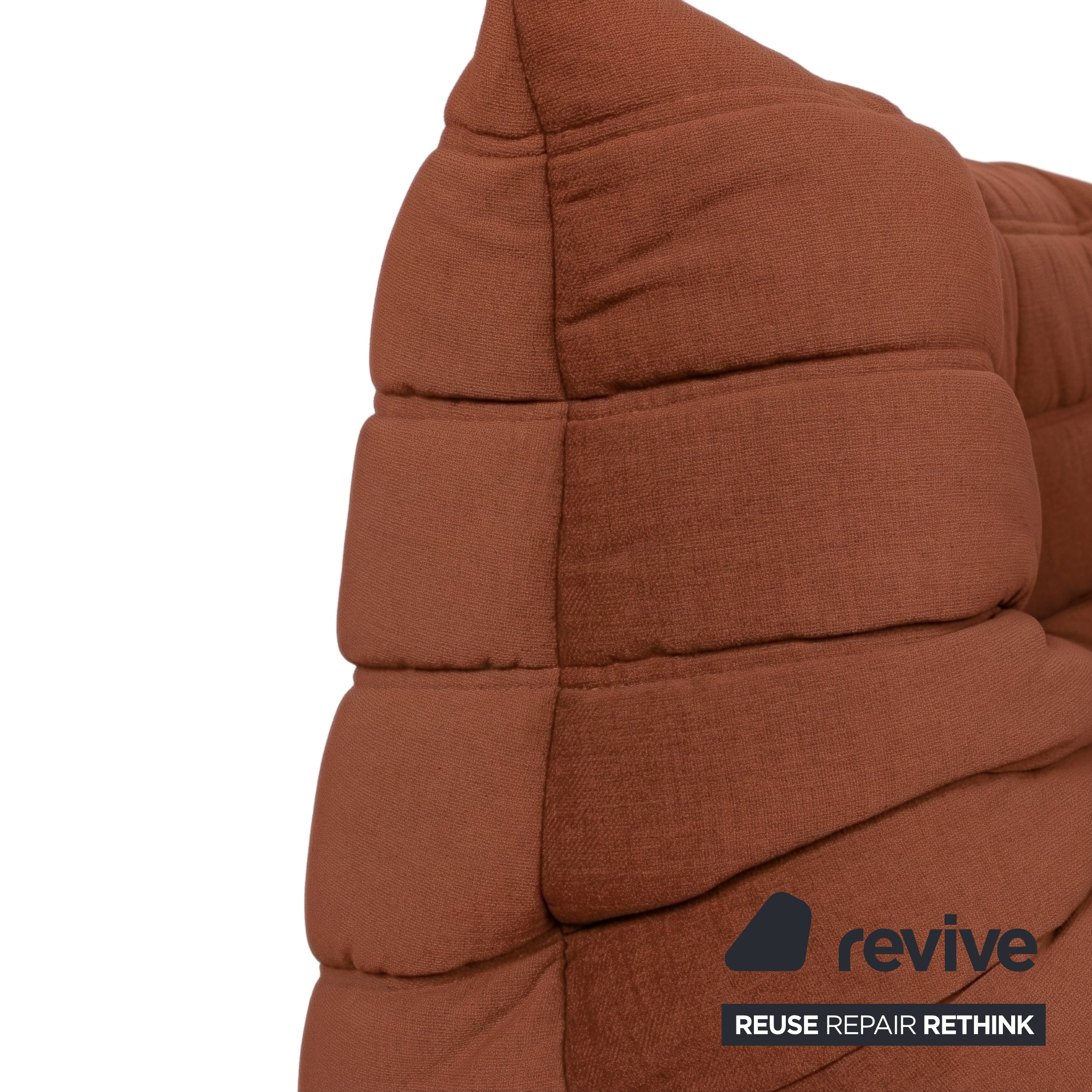 Ligne Roset Togo Eckelement Stoff Orange Braun Neubezug