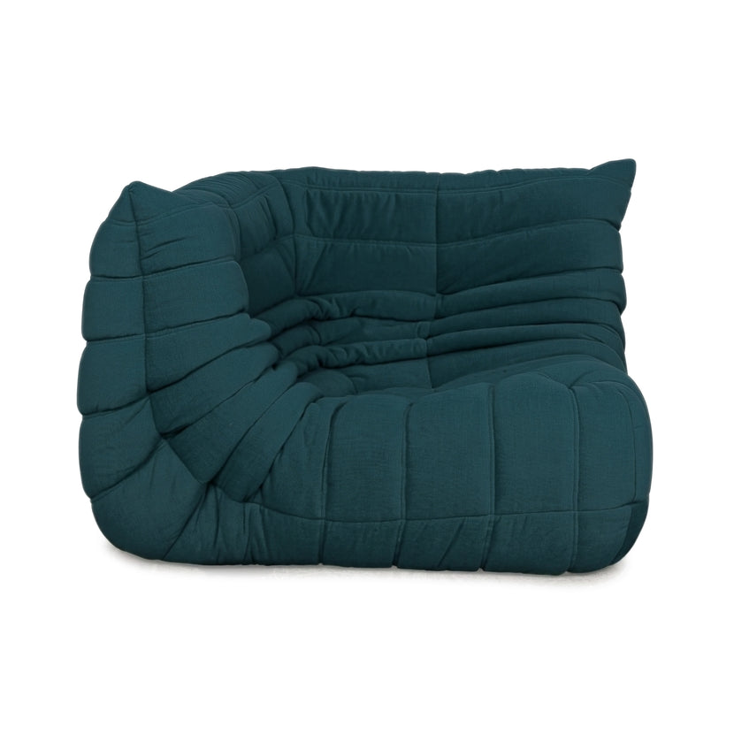Ligne Roset Togo Corner Piece Fabric Blue Petrol Reupholstered