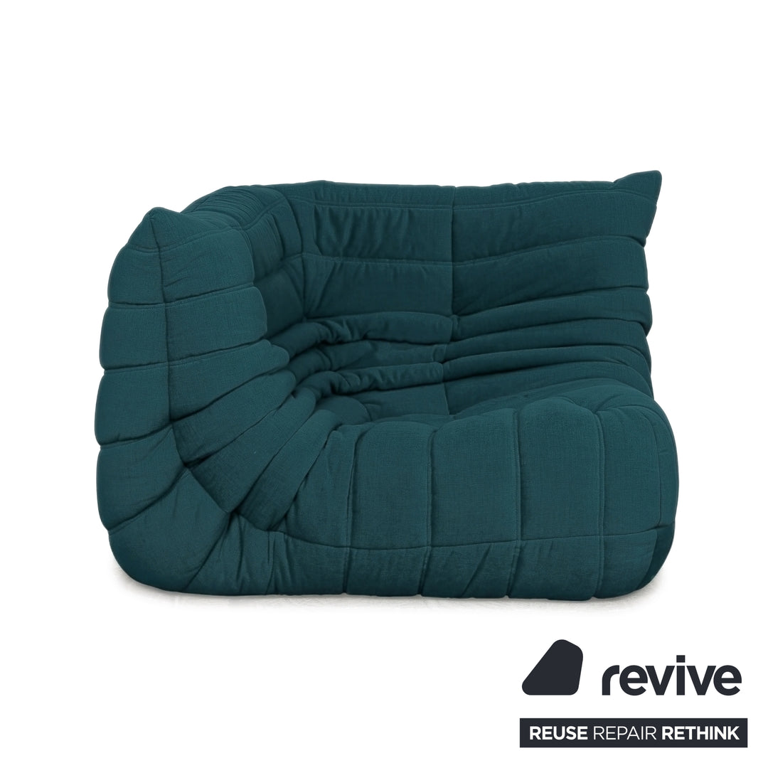 Ligne Roset Togo Eckelement Stoff Blau Petrol Neubezug