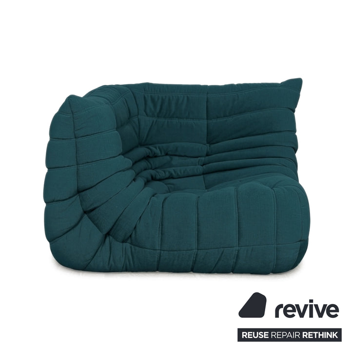 Ligne Roset Togo Eckelement Stoff Blau Petrol Neubezug